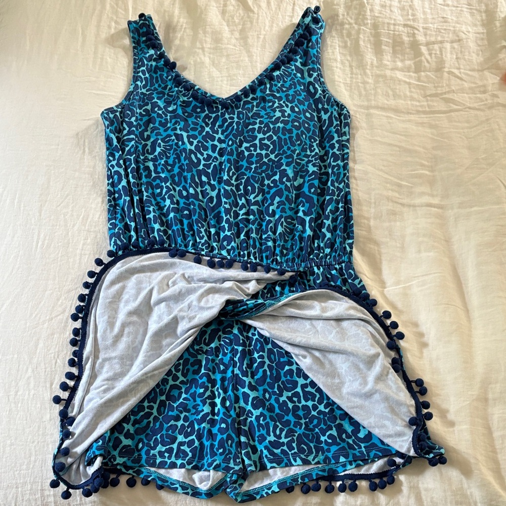 Lilly Pulitzer Blue Leopard Print Women’s One Piece - Picture 2 of 4